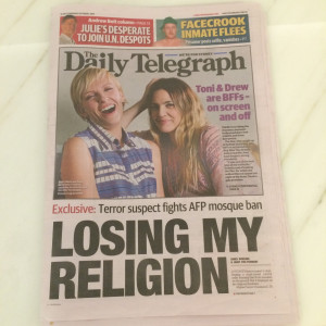 The Sydney Daily Telegraph featuring Drew Barrymore  and Toni Colette staying at SYdney Langham