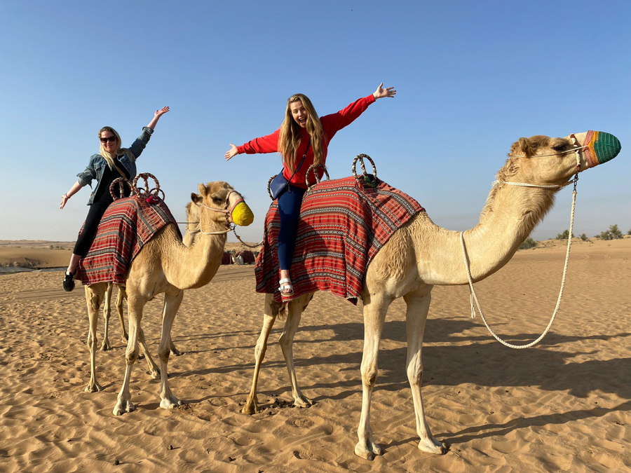 Riding Camels in Dubai Desert