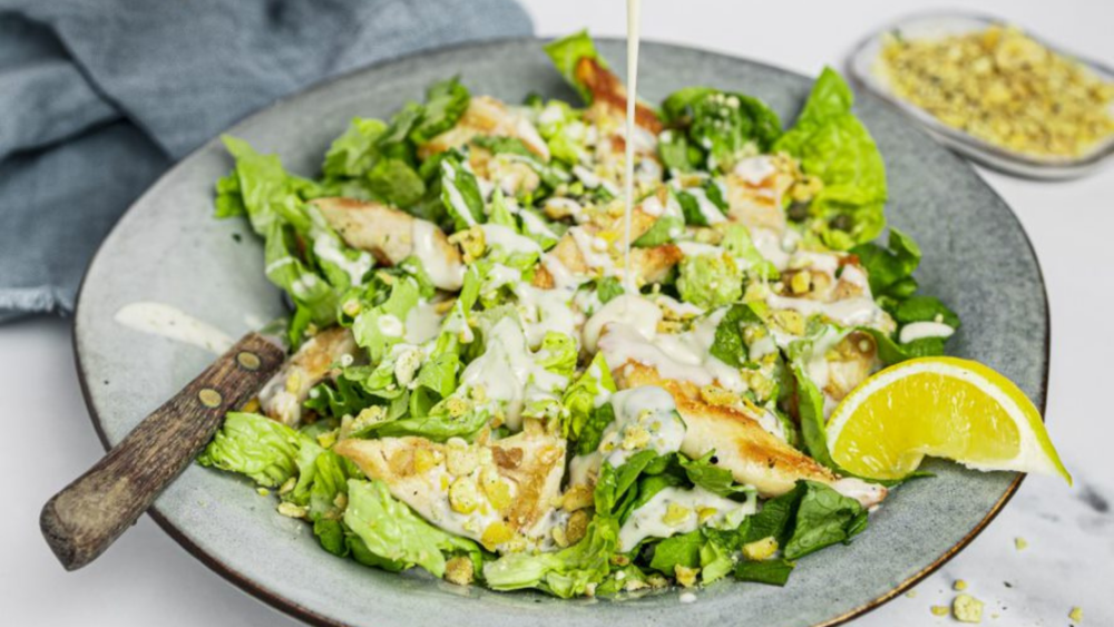 A vegan friendly Caesar salad 