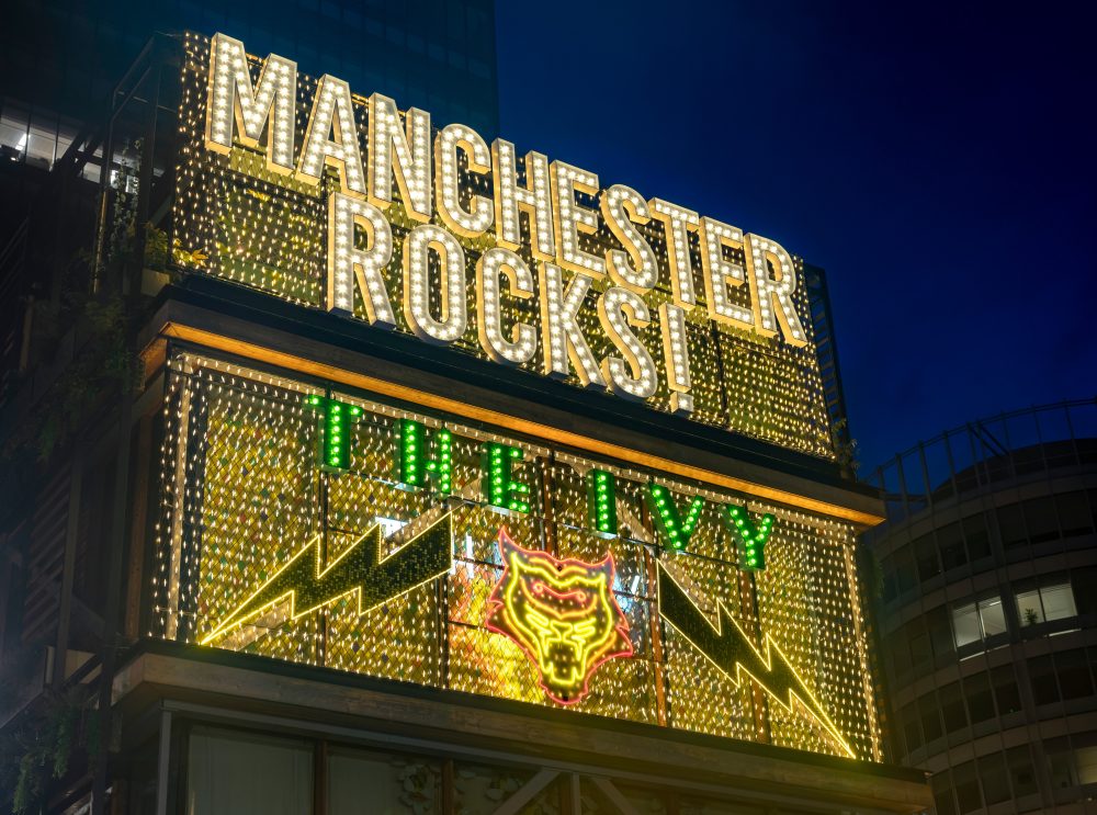 Manchester Rocks sign at The Ivy