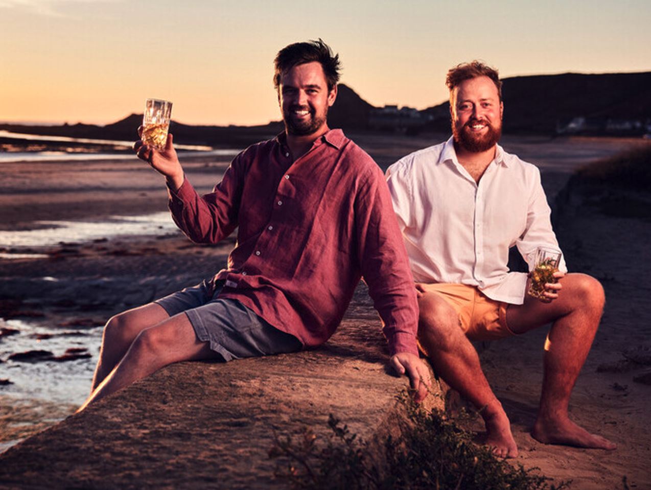 Island life: Jersey-based founders of Shorts Boy distillery, owners Ben Clyde-Smith and Harry Coulthard.