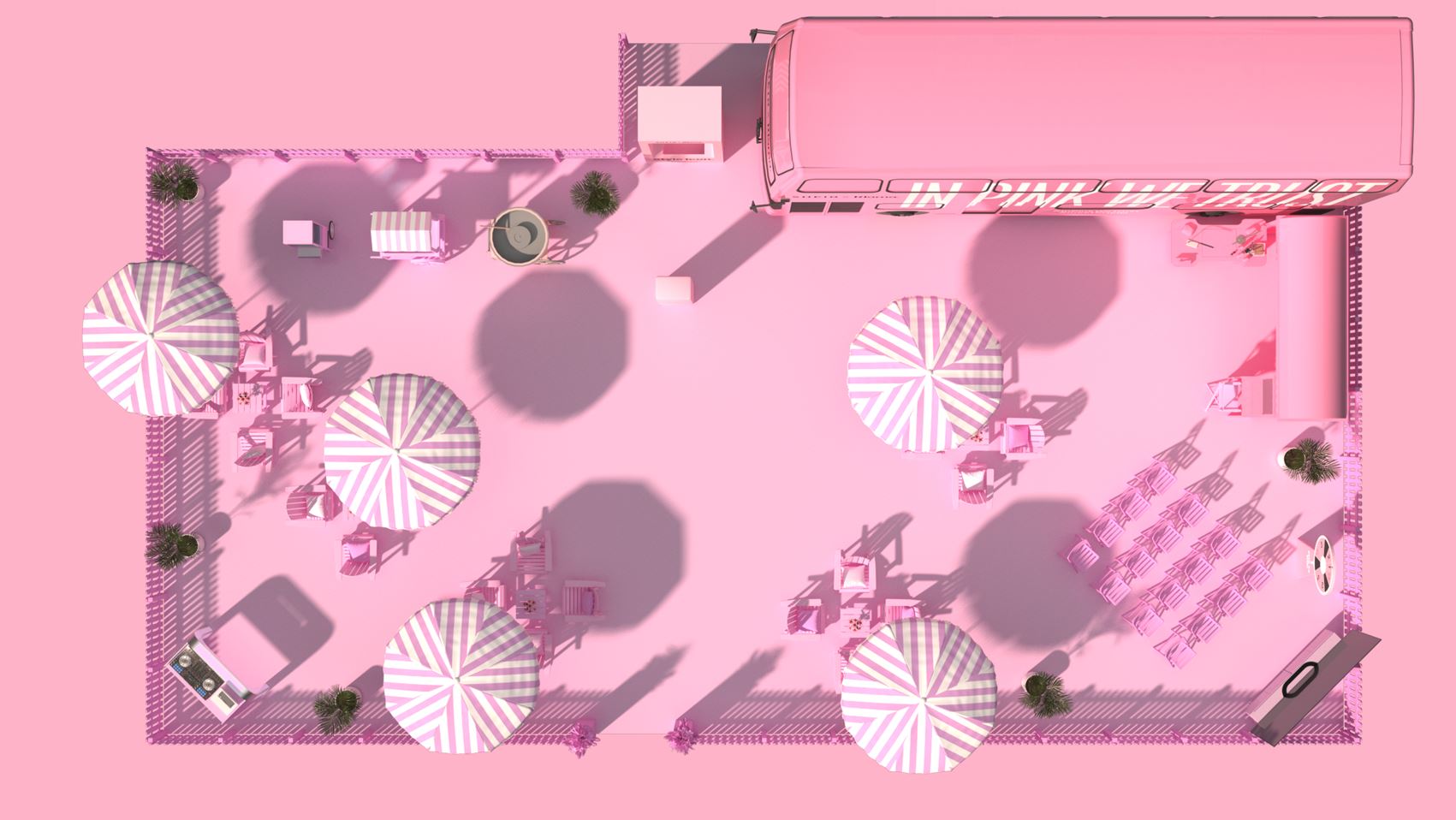 Shein & Klarna Pink Bus Event Destination Manchester Floor Plan
